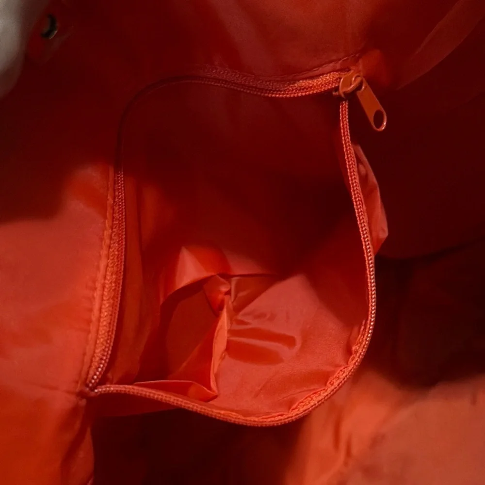 Tommy Bahama Shoulder Bag To Go Tote Gold Strap Inside Pocket & Lined- Orange